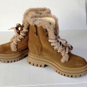 Sam Edelman Tan Lace Up Boots
